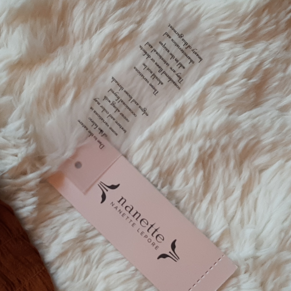 SOLD*Nanette Lepore Glazed Ginger Ruched Top Ruffle Bottom & Sleeves, Large, NWT - Picture 5 of 11